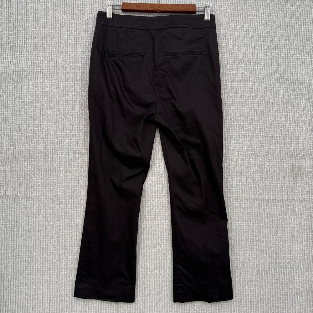 FRAME Black Pants Women Sz‎ 4 Ankle Career Casual Stretch Crop Wide Leg